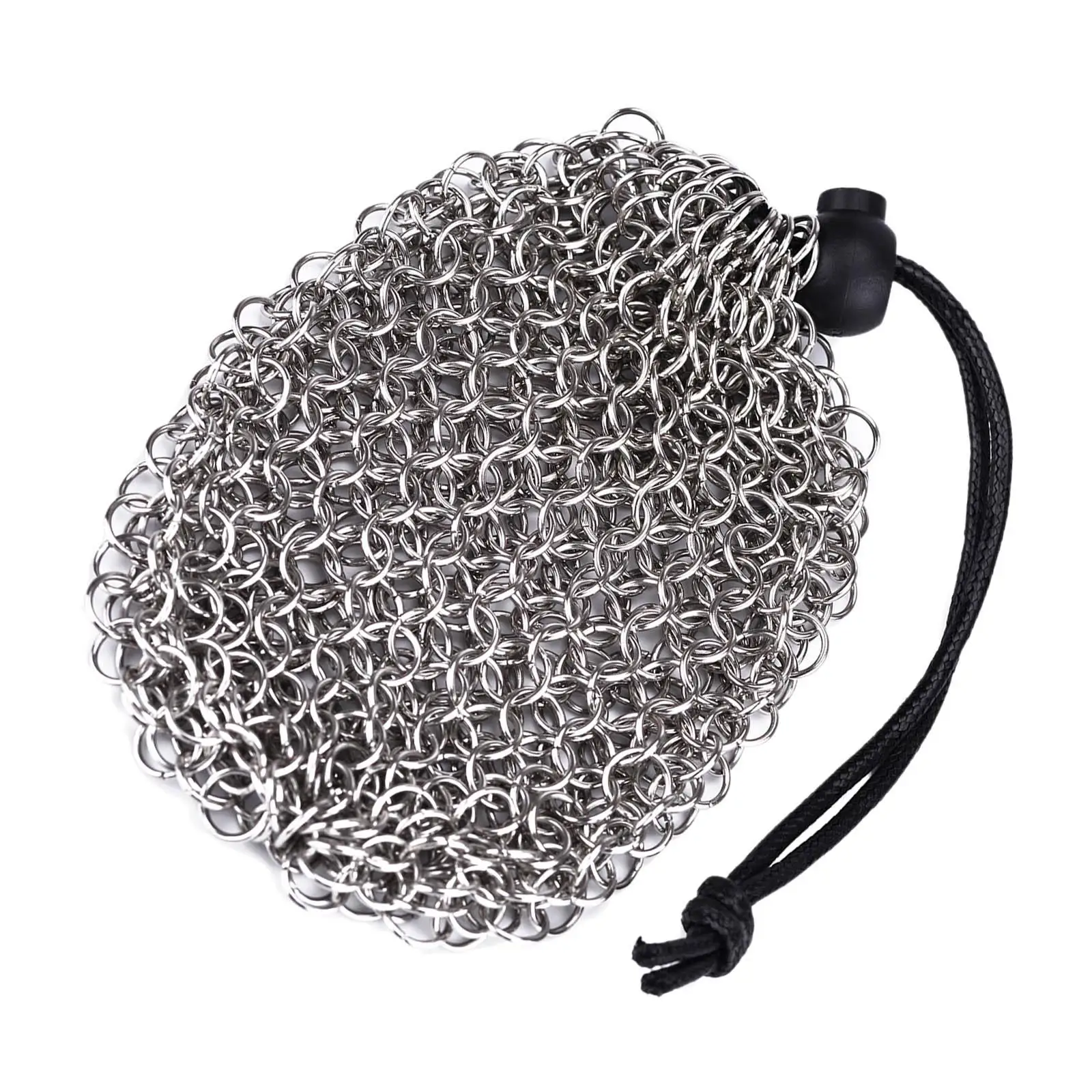 

1 Piece Chainmail Dice Bag Stainless Steel Large Capacity Gift Drawstring Design Anti-Rust Dice Pouch for Table Game Keys Dices