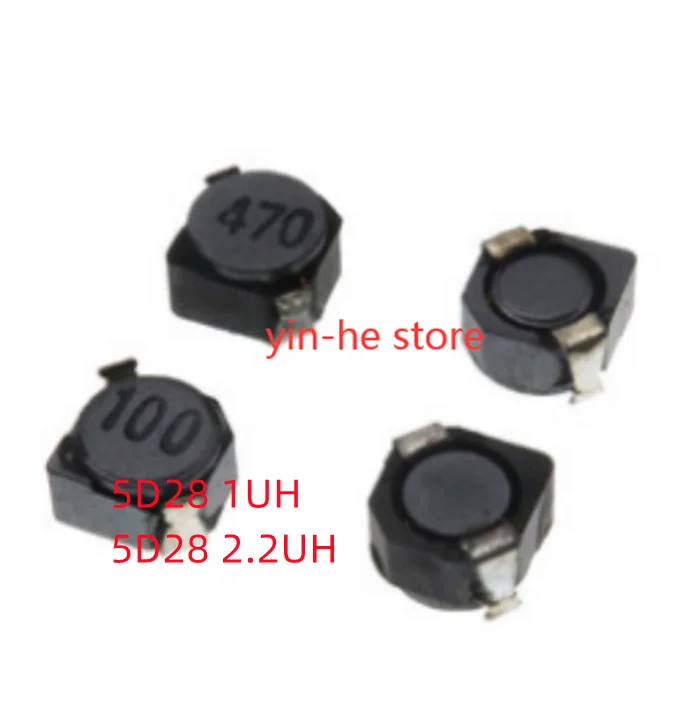 

10PCS 5D28 1UH printing 1R0 5D28 2.2UH printing 2R2 patch shielding power inductor 6*6*3MM CDRH4D28