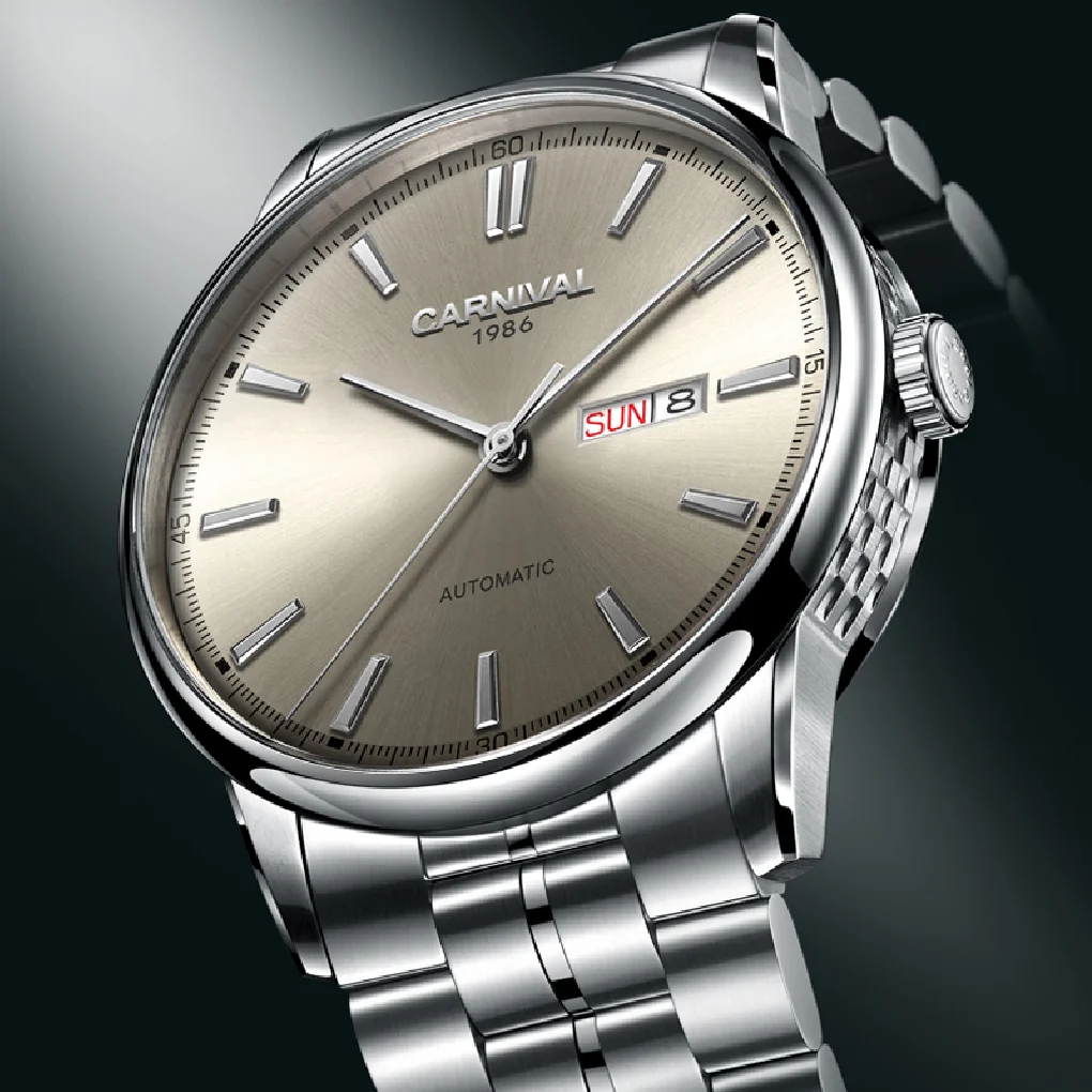 

Роскошные классические мужские часы CARNIVAL брендовые автоматические часы MIYOTA 8219-21A Move Men t 316 стальной ремешок сапфировое стекло