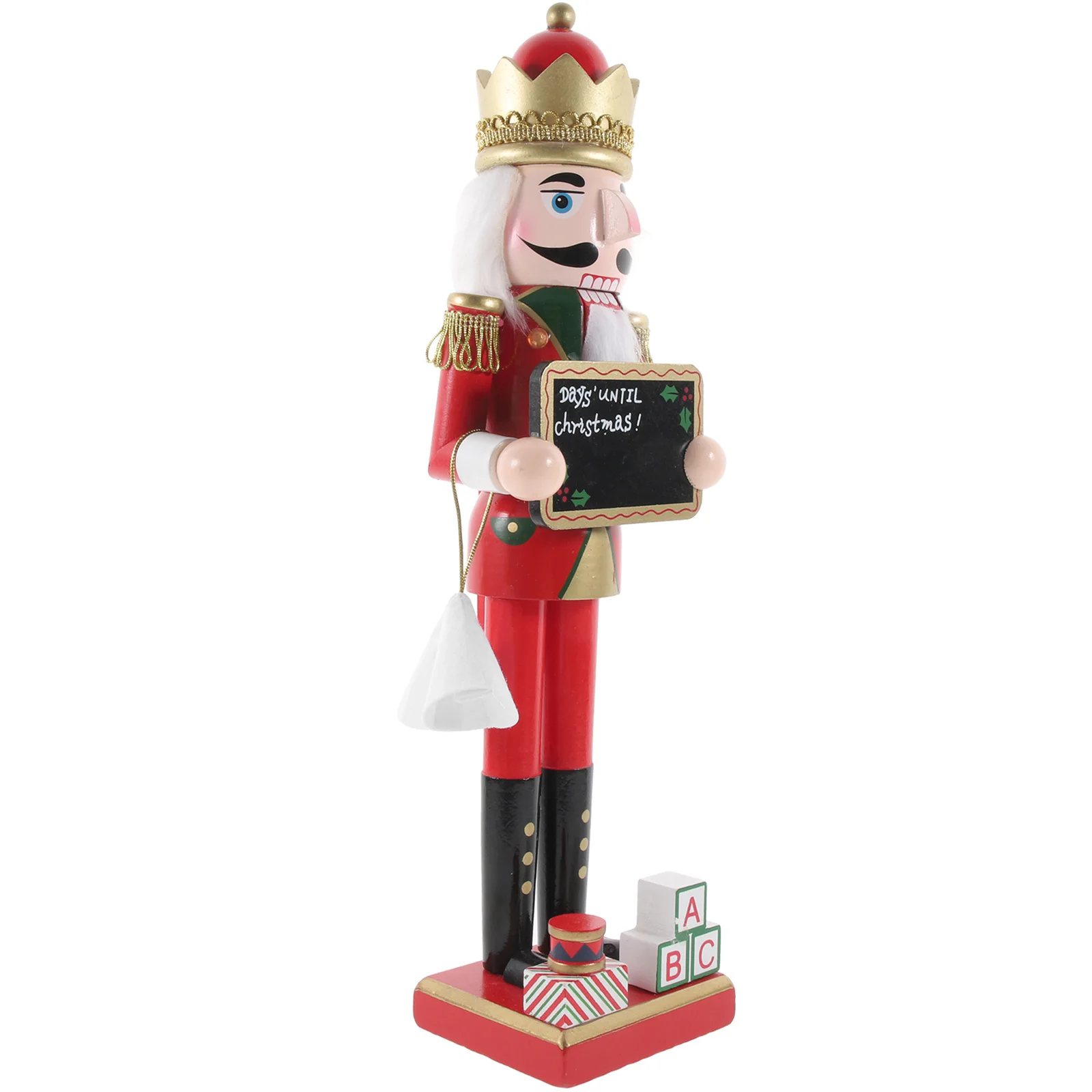 

38CM Christmas Nutcracker Xmas Desktop Table Decorations Dining Traditional Wooden Ornament Nutcrackers Craft Room Giant