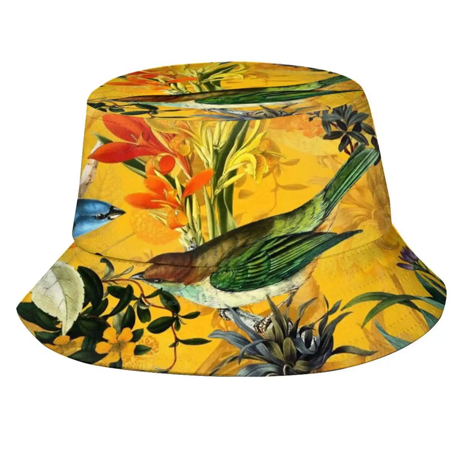 

Pierre Joseph Redoute Vintage Flowers And Hummingbirds Nostalgic Pattern Korean Caps Funny Beach Bucket Hats Nature Jungle
