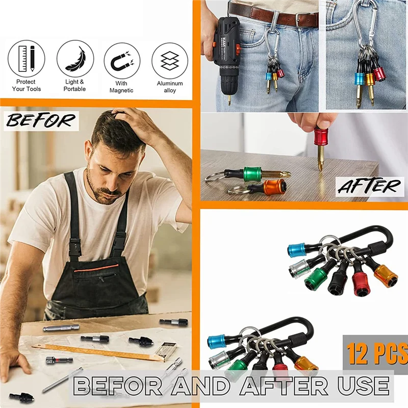 Держатель бит 1/4 дюйма шестигранная отвертка держатель удлинитель брелок