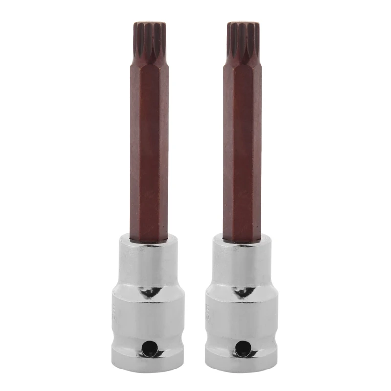 2X 1/2-Inch Drive 10Mm Triple Square Spline Bit Extra Long S