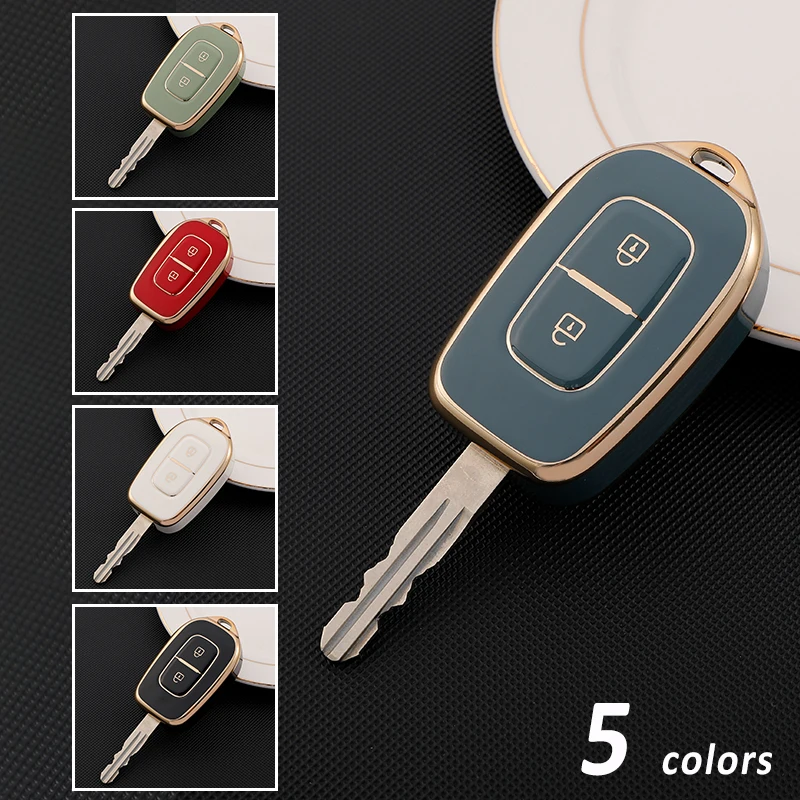 

TPU Shell Fob Accessories For Renault Kwid Traffic Symbol Dacia Sandero Logan Duster 2016 2017 2018 2Buttons Car Key Case Cover