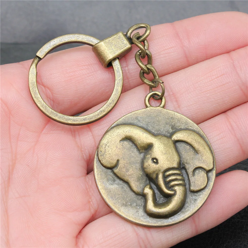 

Мужской брелок Woemn, Прямая поставка, античный бронзовый цвет, 38 мм, брелок с подвеской в виде слона, подарок