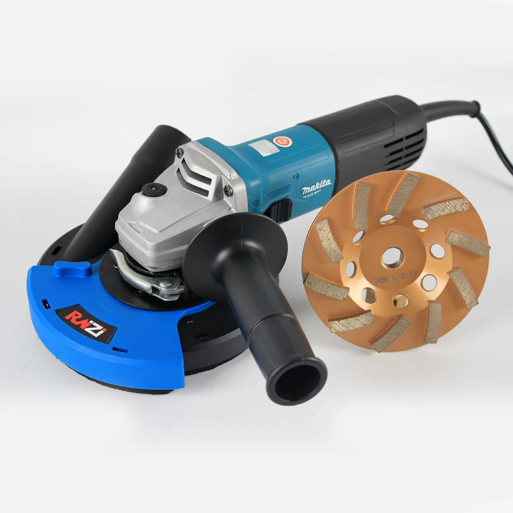 

Raizi 5 inch grinder dust shroud assembly with concrete grinding wheel