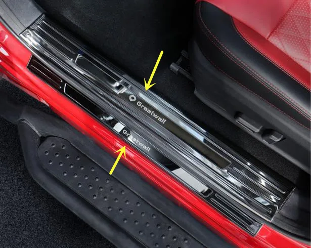

For Great Wall poer 2019-2021 stainless steel car threshold guard plate rear bumper sill guard Scratch car accessories