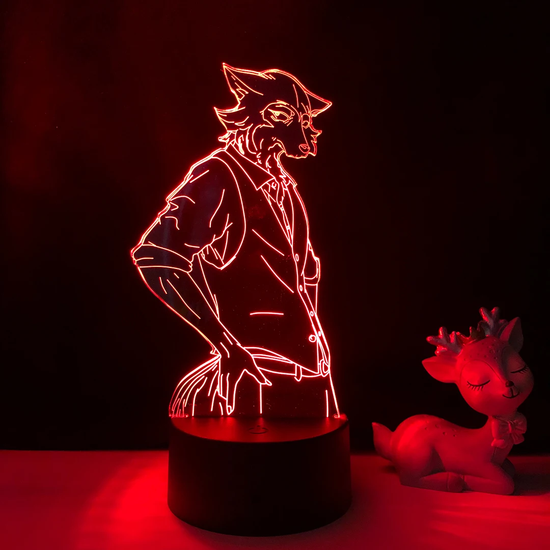 

Led Night Light Anime Beastars Legosi for Bedroom Decor Light Battery Powered Birthday Gift Manga 3d Lamp Beastars Legosi
