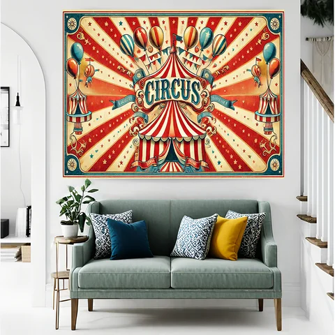 Винтажный цирковой гобелен 150x230 см