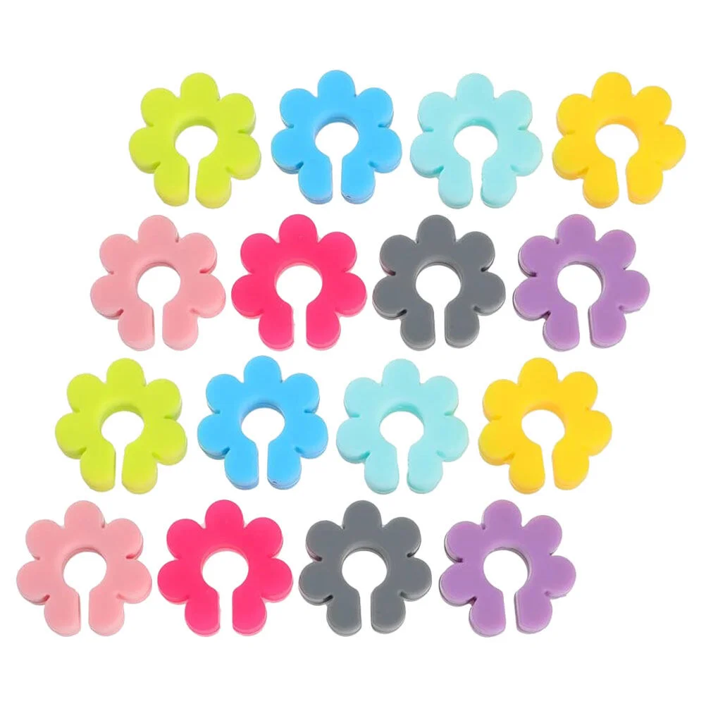 

16 Pcs Slippers Party Drink Markers Silicone Glasses Accessories Flower Shaped Charms Supply Replaceable Cup