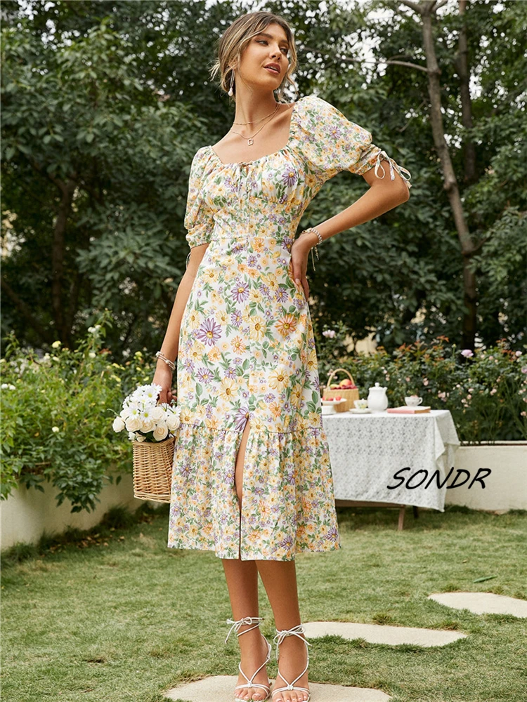 

Элегантное женское платье Бохо 2022, летнее сексуальное повседневное модное платье с принтом для женщин