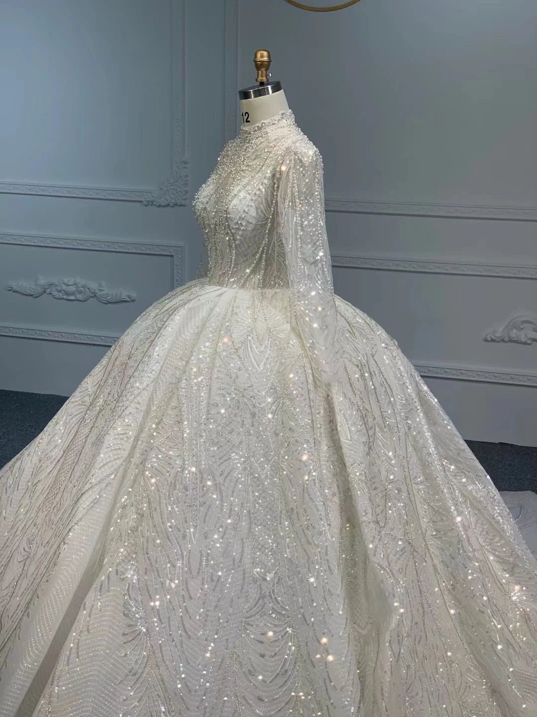 

Женское платье с длинным рукавом SoAyle, длинное платье с блестками и высоким воротником, свадебное платье для танцев, YP3002