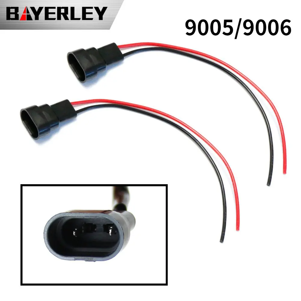 

Car Headlight Halogen Light Fixtures LED Lamp Holder 9005 900 Bulb Male Connector with Wire 2P Power Cord Head Hb3hb4