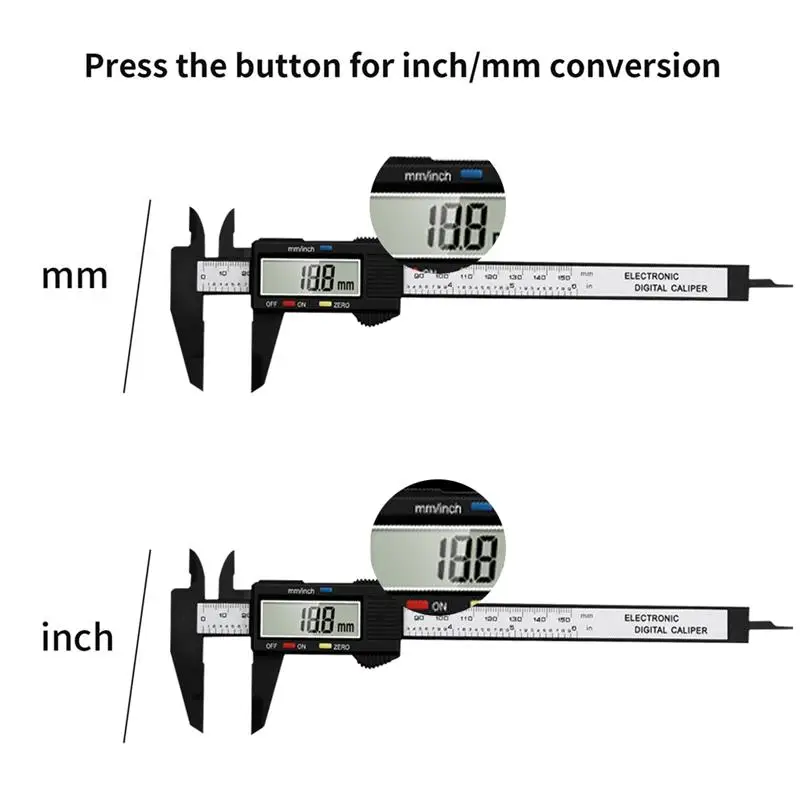 

Digital Metal Caliper Stainless Steel Vernier Calipers Electronic Micrometer Ruler Depth Measuring Tool Gauge Instrument