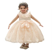 newborn baby girls christening dresses princess lace bow knot sweet mid dress childrens wedding party clothes for 0 3t girls