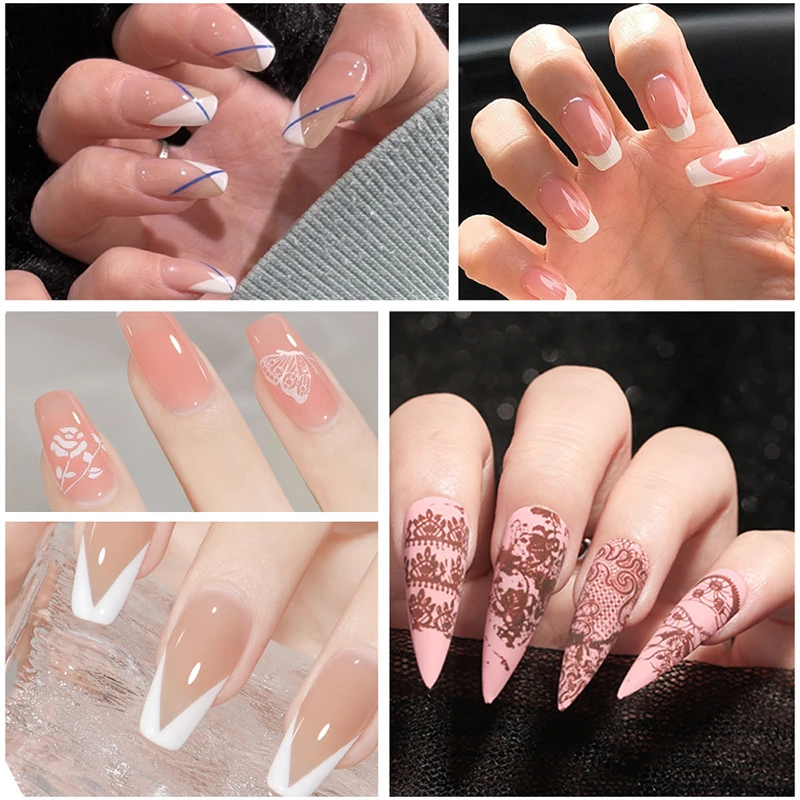 Nail Stamping Plates Pure Clear Jelly Nails Art Stamper Scraper Set Print Silicone Marshmallow Design Manicure Accessories Tool images - 6