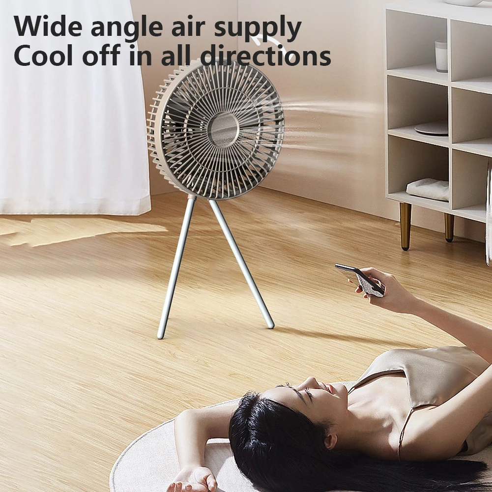 

Tripod Camping Fan Rechargeable Portable Electric Fan 3 Gear Adjustable Low Noise Home Appliances for Summer Picnic BBQ