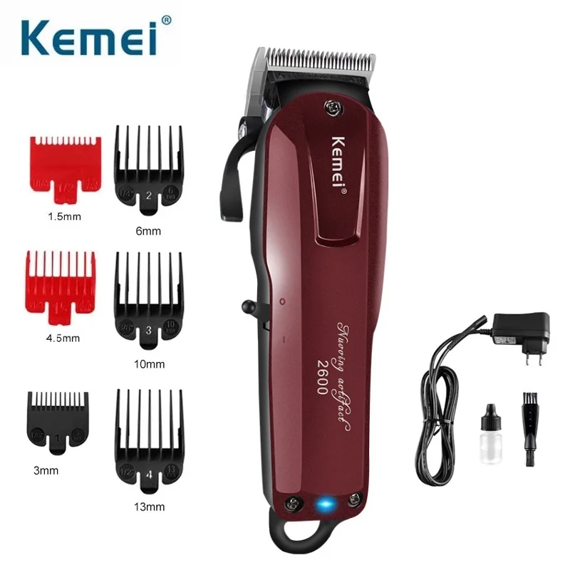 

Kemei 2600 Hair Clipper Complete Hair Cutting Kit Rechargeable Electric Precision Trimmer Kit Professional Barber Hair Trimmer