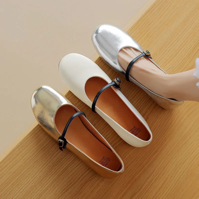 Женские мягкие балетки Phoentin в стиле ретро на плоской подошве новинка весны 2024