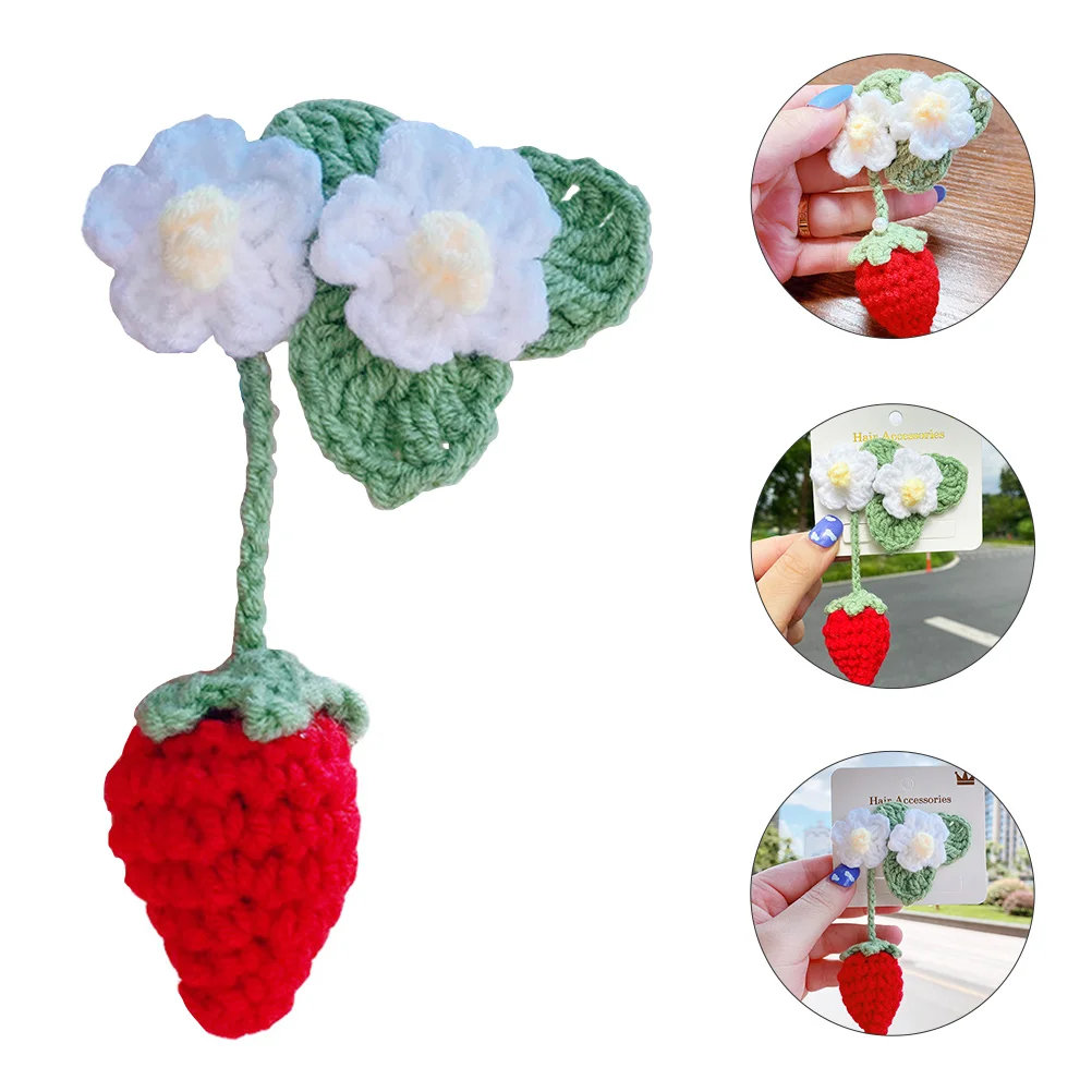 

Hair Clip Clips Barrettes Accessories Flower Hairpins Knitting Alligator Strawberry Girl Girls Bow Party Kids Bowskawaii Bowknot