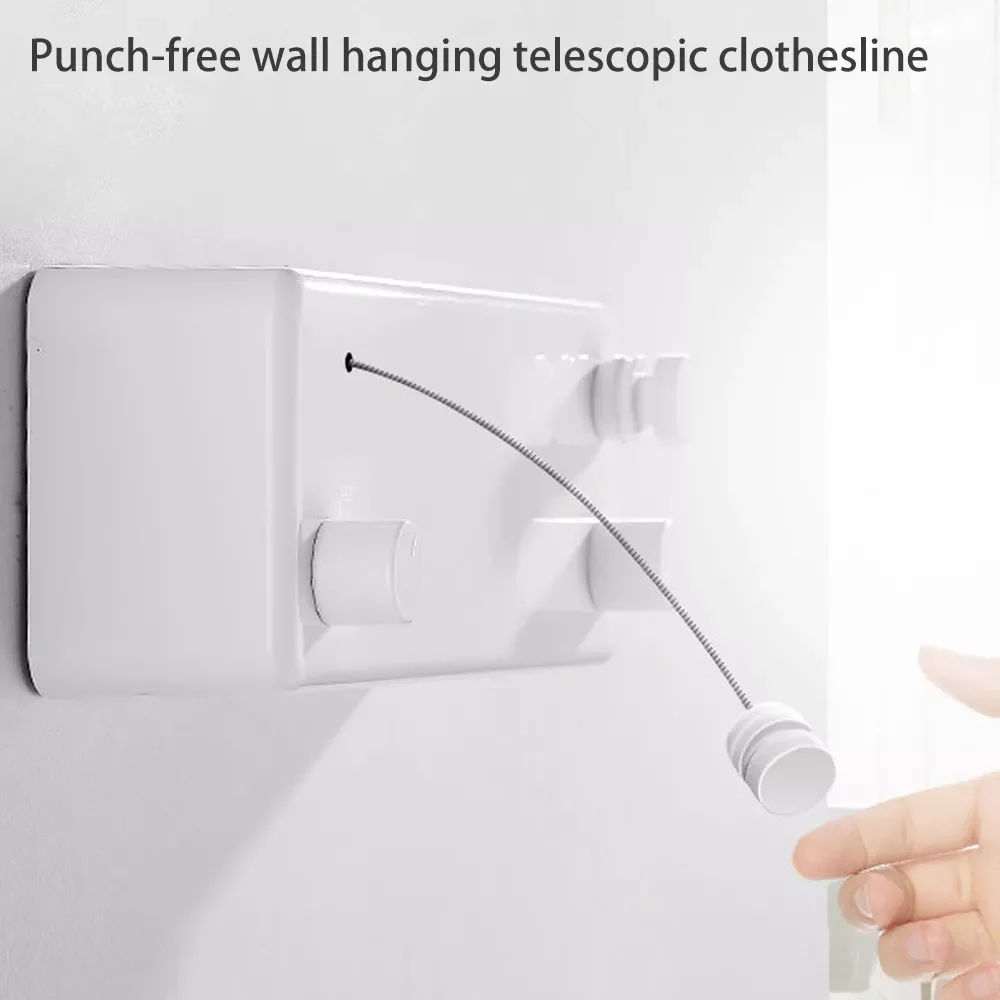 

4M Double Row Clothesline Wall Mounted Retractable Clothes Dryer Steel Rope Wall Hanger Laundry Dryer Indoor Clothes Line