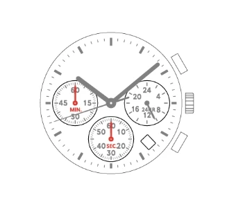 pe90 china sunon PE902 movement Ligne Quartz Movement Three Hands with 3Eyes ＆Date  Small Chronograph Second ＆ Minute,24Hour