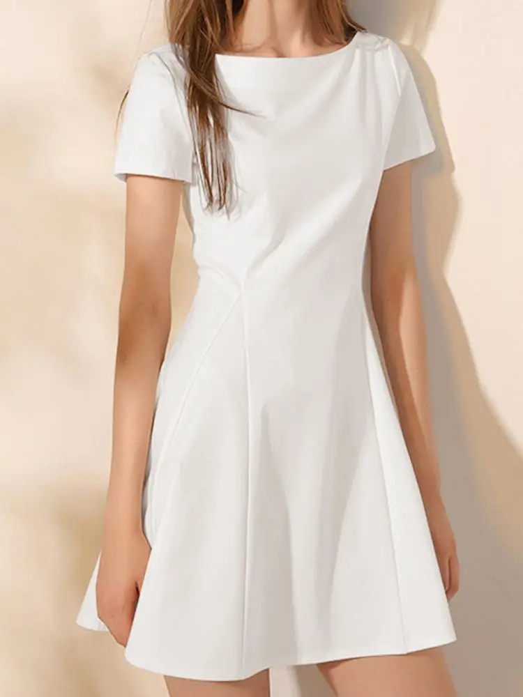 

Women Summer Dress 2023 VONDA Solid Color Casual Loose Mni Dress Sexy Short Sleeve A-Line Party Sundress Femme Robe Baggy