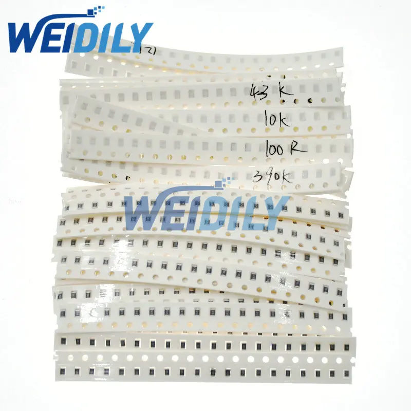SMD Resistor Kit 1% 1206 0402 0603 0805 1R - 1MR 0R - 10MR Alloy resistance 2512 100% New Chip Resistance Assorted Set