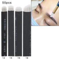 4 sizes 50pcs microblading eyebrows needles eyebrow eye lips tattoo needles 12141618 pins