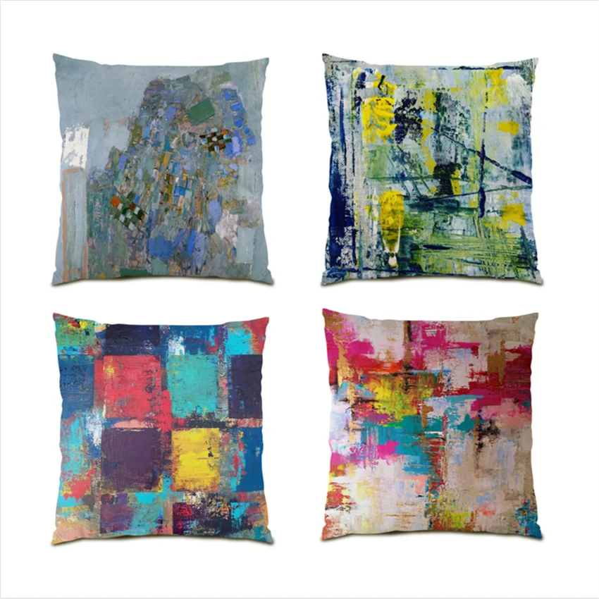 

Sofa Decorative Pillow Cases Gift 45x45cm Diversification Pillowcase Polyester Linen Velvet Home Decoration Cushions Cover E0200