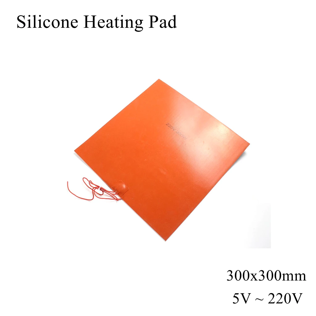 

300x300mm Silicone Heating Pad Square Flat Rubber Heater Oil Engine Tank Mat Plate Fuel Strip Water Waterproof 3D Printer 300mm