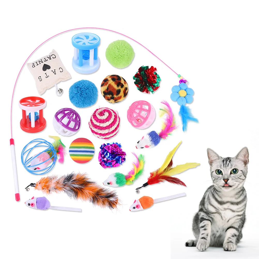 

Cat Toys Toy Catnip Kitten Mice Supplies Pets Assortments Bulk Set Bells Play Dancer Chew Plush Cage Wand Pole Interactive