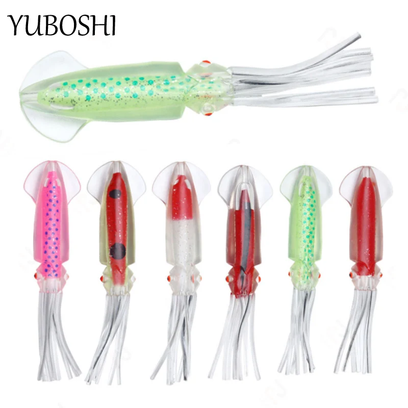 

YUBOSHI 6Pcs Realistic Body Multicolor Octopus Soft Bait 12cm/12.7g Anti-Corrosion Bionic Squid Fishing Lure