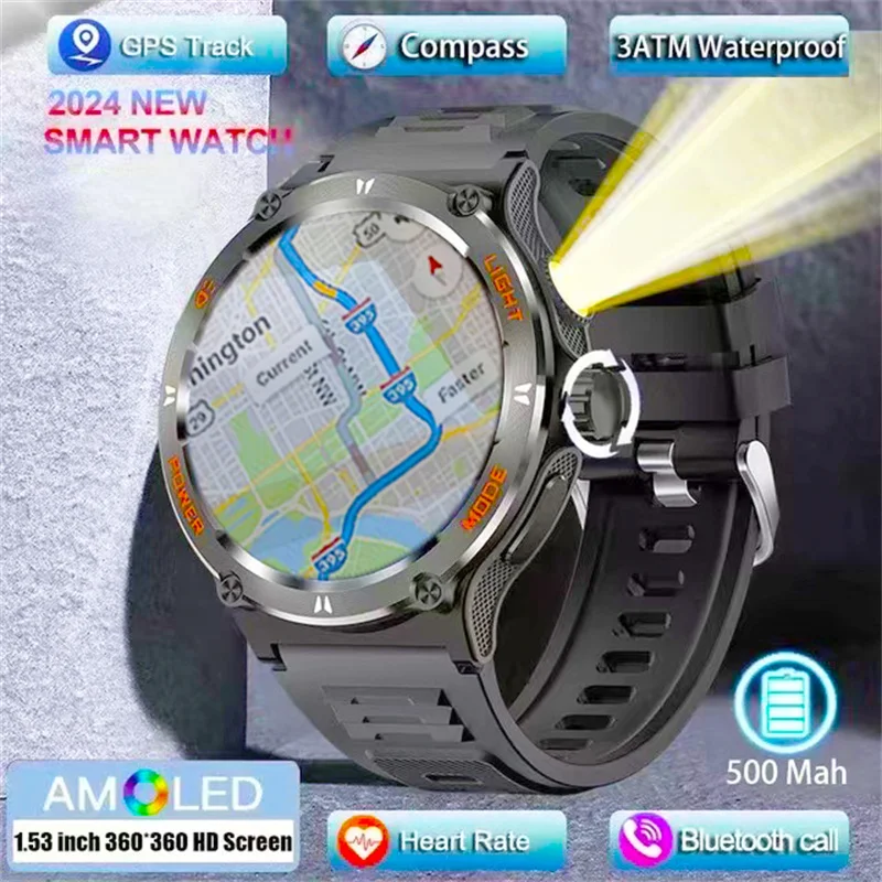 Смарт-часы KT76 мужские спортивные водонепроницаемые с компасом и пульсометром 1 53