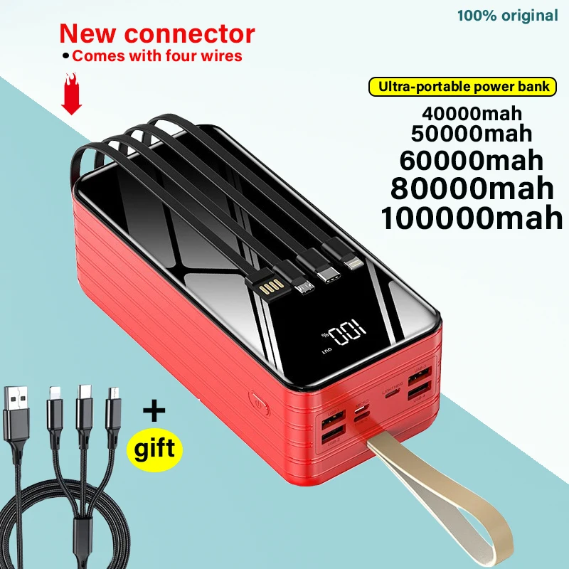 

Внешний аккумулятор 100000 мАч, портативное зарядное устройство со светодиодной подсветкой, внешний аккумулятор мАч, внешний аккумулятор для ...