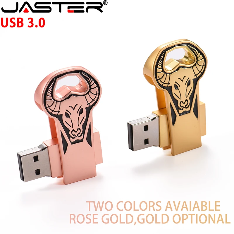 

JASTER Metal USB 3.0 Flash Drive Taurus Constellation USB Drive 8GB 16GB 32GB 64GB External Storage Memory Card U Disk USB Stick