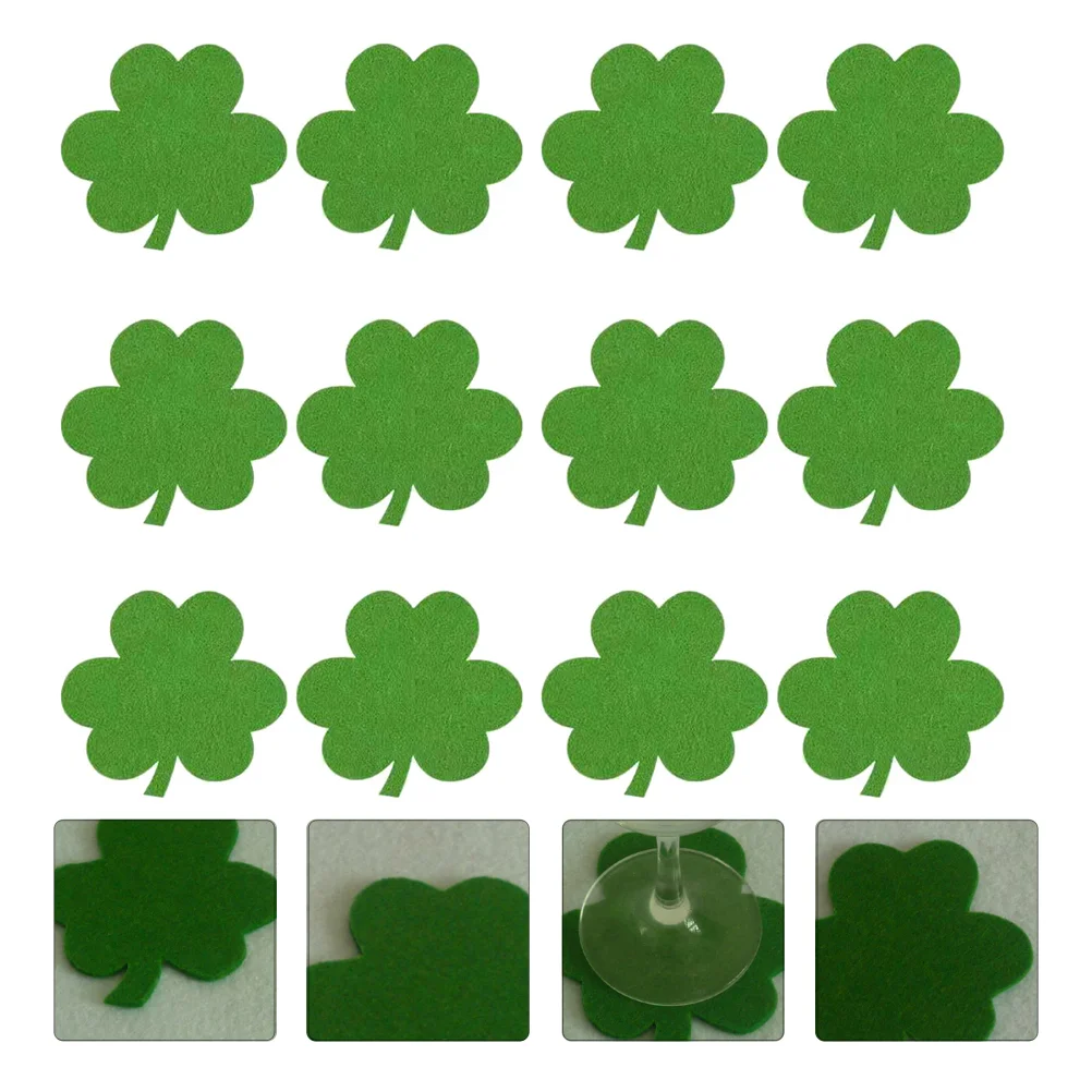 

16pcs St. Patrick's Day Shamrock Coasters Fresh Festival Theme Cup Pads