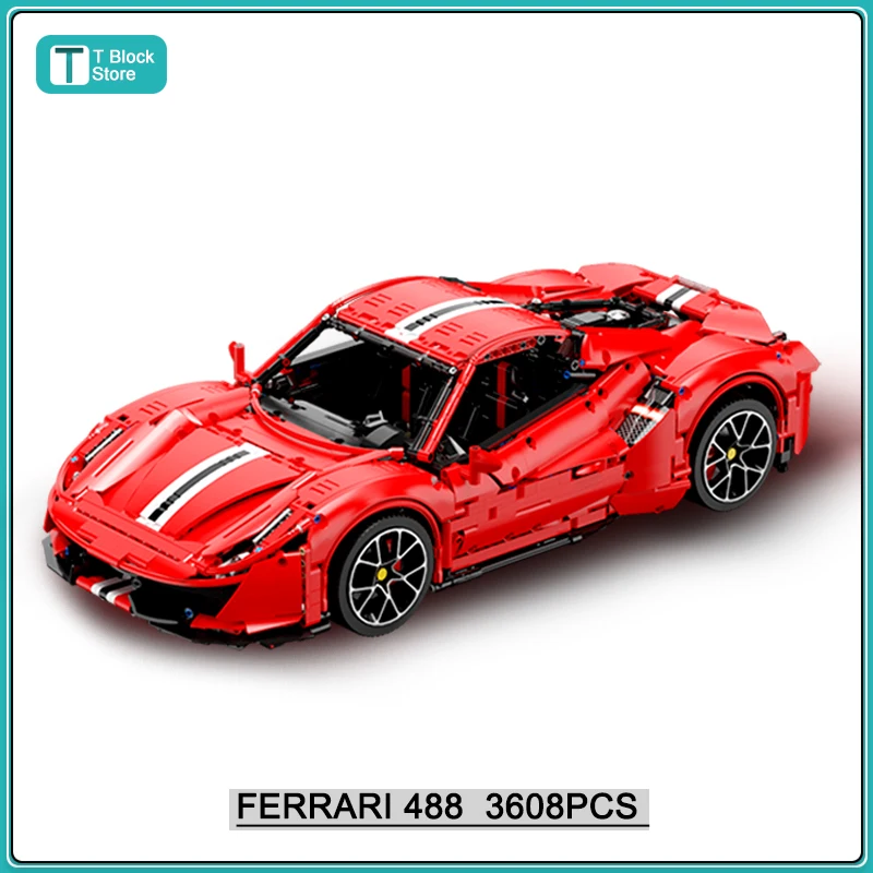 Конструктор MOC Super Sport гоночный автомобиль Ferrari 488 совместимый с конструктором Lego