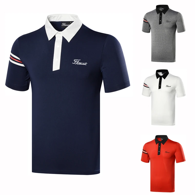 

2022 new Golf clothing men's short sleeve T-shirt outdoor sports breathable quick drying moisture wicking polo shirt