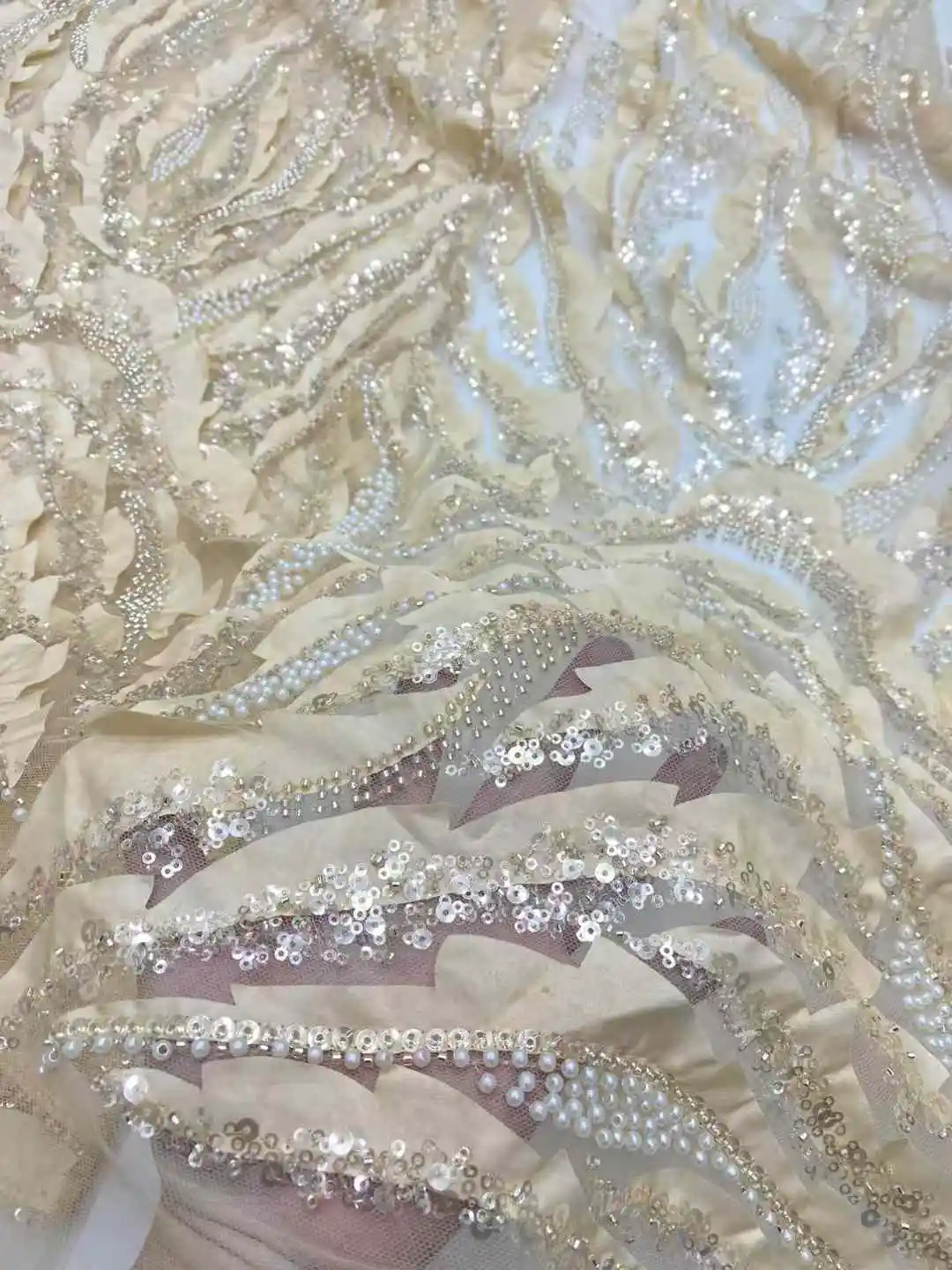 Элегантный африканский 3d тюль с блестками вышивка бисером высокое качество