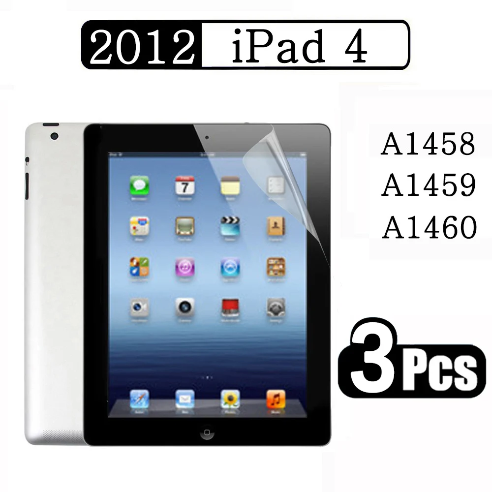 Screen Protector For Apple iPad 4 9.7 2012 4th Generation A1458 A1459 A1460 Anti-Scratch PET Soft Tablet Film
