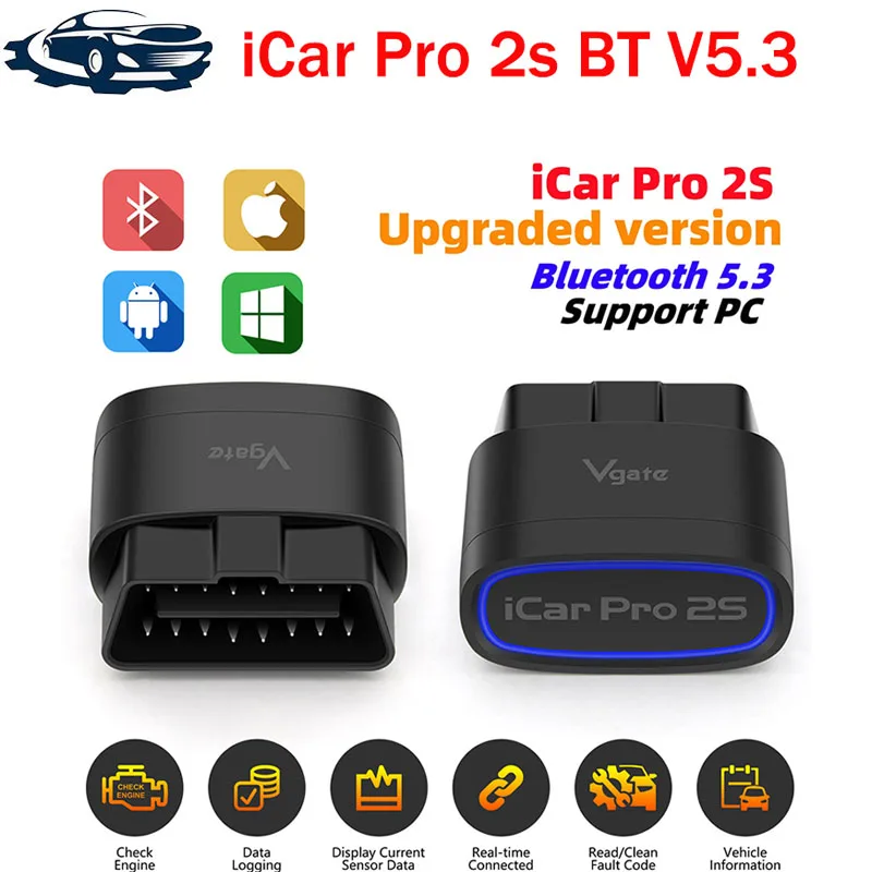 Автомобильный диагностический сканер Vgate iCar Pro 2S ELM327 Bluetooth 5 3 для Android/IOS/ПК OBD2 elm 327