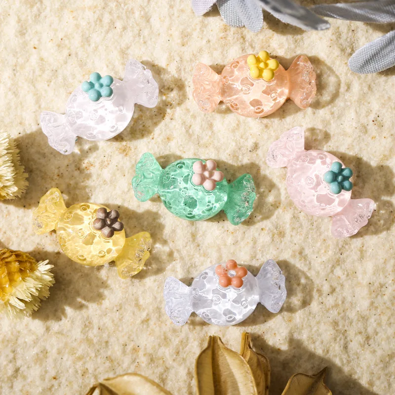 

50 шт., милые аксессуары для ногтей в виде цветка