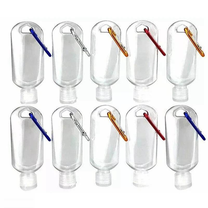 

100PC 50Ml Portable Hand Sanitizers Bottles Press Bottles Liquid/Gel Soap Dispensers Hanging Inverted Bottle For Travel