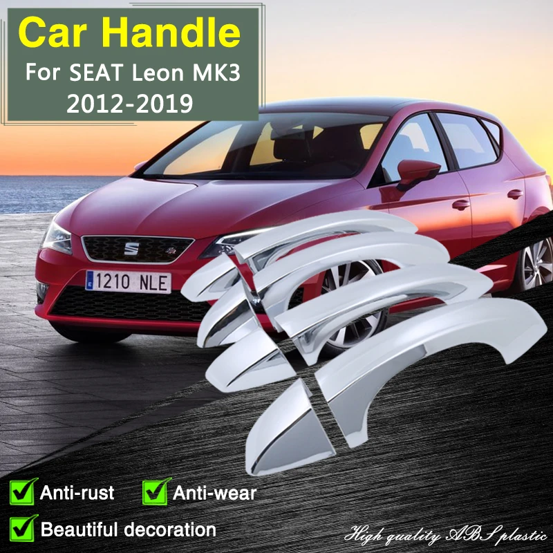 

for SEAT Leon MK3 5F 2012 2013 2014 2015 2016 2017 2018 2019 Chrome Door Handle Cover Car Accessories Stickers Protective Film