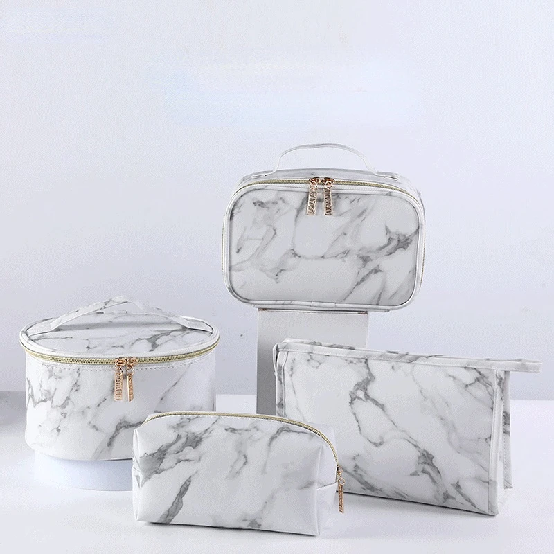 

Grey Marble Cosmetic Bag Storage Waterproof Portable Wash Bag Cosmetic Bag Ladies Travel Storage Bag