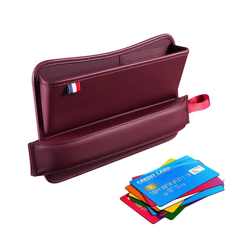 

Car Seat Storage Box Leather Cup Holder Gap Slot Sundries Organizer For Phone Pocket Card Drink Rack Interior Decoration Car
