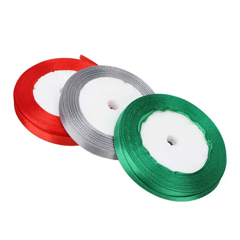 

3Pcs Chiffon Ribbon Roll Color Lasting 3 Colors Waterproof Reusable Gift Wrap Ribbon for Wedding Invitations Decoration