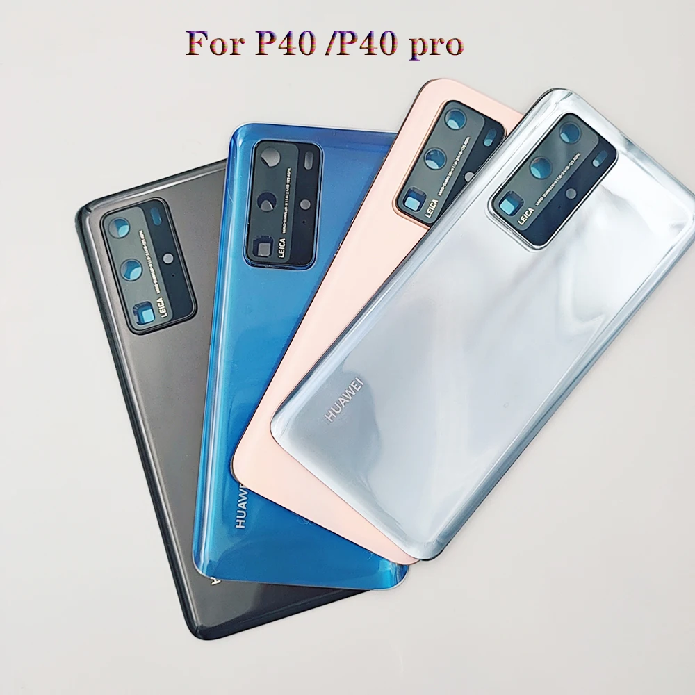 

For Huawei P40 P 40 Pro Battery Cover Back Glass Panel Rear Housing Case For P 40 Battery Protect Shell With Camera Lens Frame