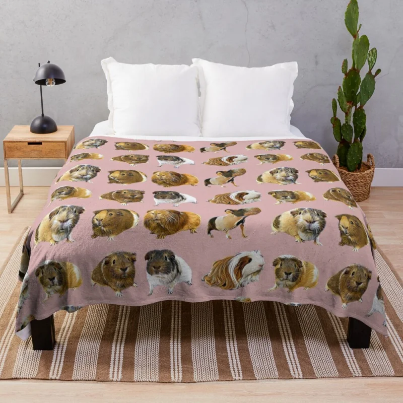 

Pink Guinea Pig Variety Throw Blanket Luxury Thicken Blanket Thin Blankets